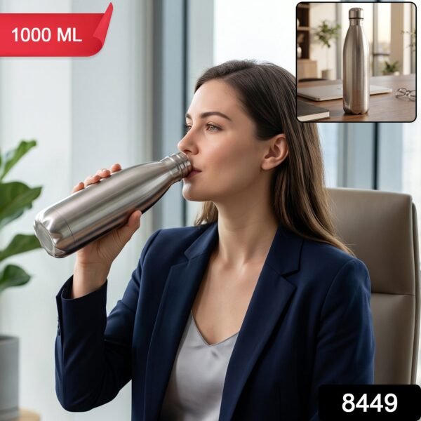 Stainless Steel Vacuum Insulated Water Bottle 1000 ML Hot Cold Flask (1 Pc)