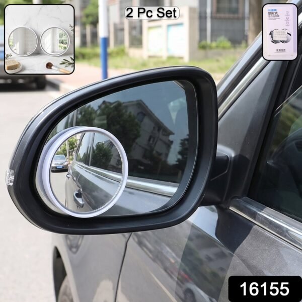 Wide Angle Blind Spot Mirror Round Convex HD Stick On Car Side Mirror (2 Pc Set)