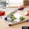 Stainless Steel 2 In 1 Cutting Chopping Board with Knife Finger Gua...