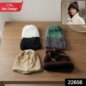 sku_bff7cb73-0171-4aeb-91fa-330683172fb0-1 Winter Woolen Beanie Cap – Soft & Warm Fleece Lined Knit Hat