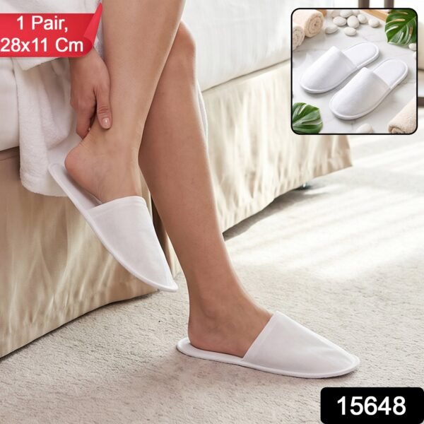 Soft Closed Toe Slippers for Hotel Spa Guest and Home White 28 x 11...