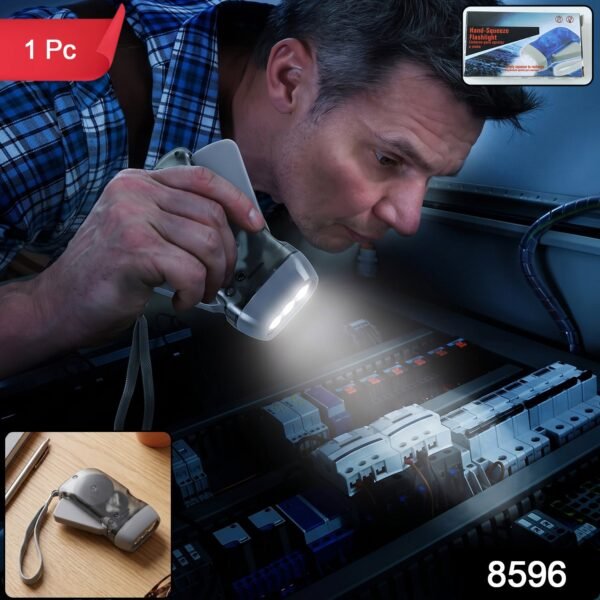 Hand Press Torch, Battery-Free 3-LED Flashlight for Camping