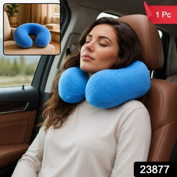 sku_cbc1e4da-3814-46b5-90be-c6ced8a1517f.jpg U Shaped Soft Neck Pillow Blue Travel Pillow Head Neck Support (1 Pc)