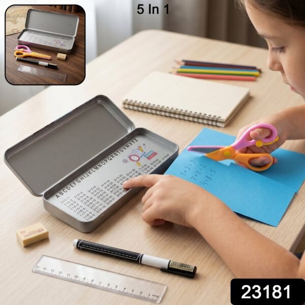 Kids Metal Pencil Box Set – Complete Stationery Organisation