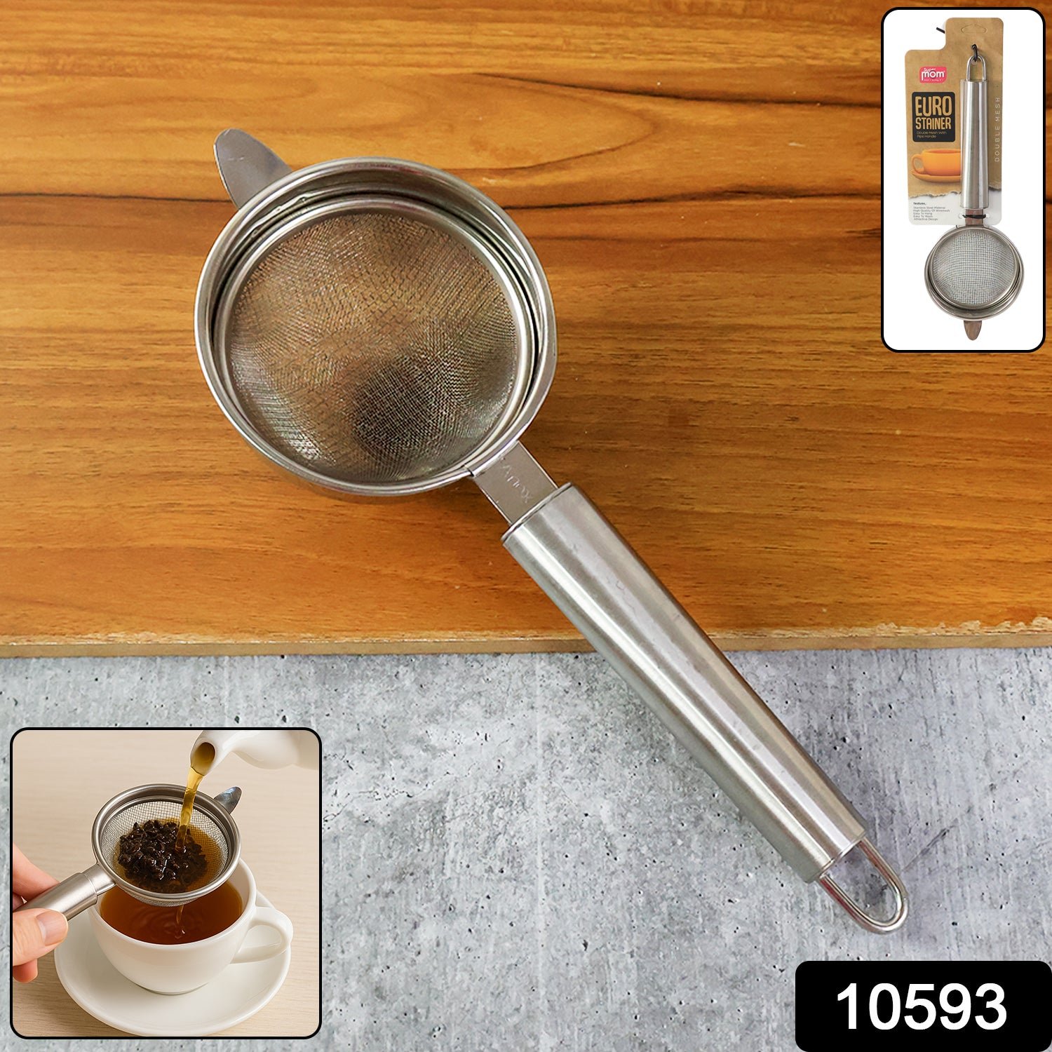 Medium Euro Mesh Strainer – Double Mesh Stainless Steel Filter
