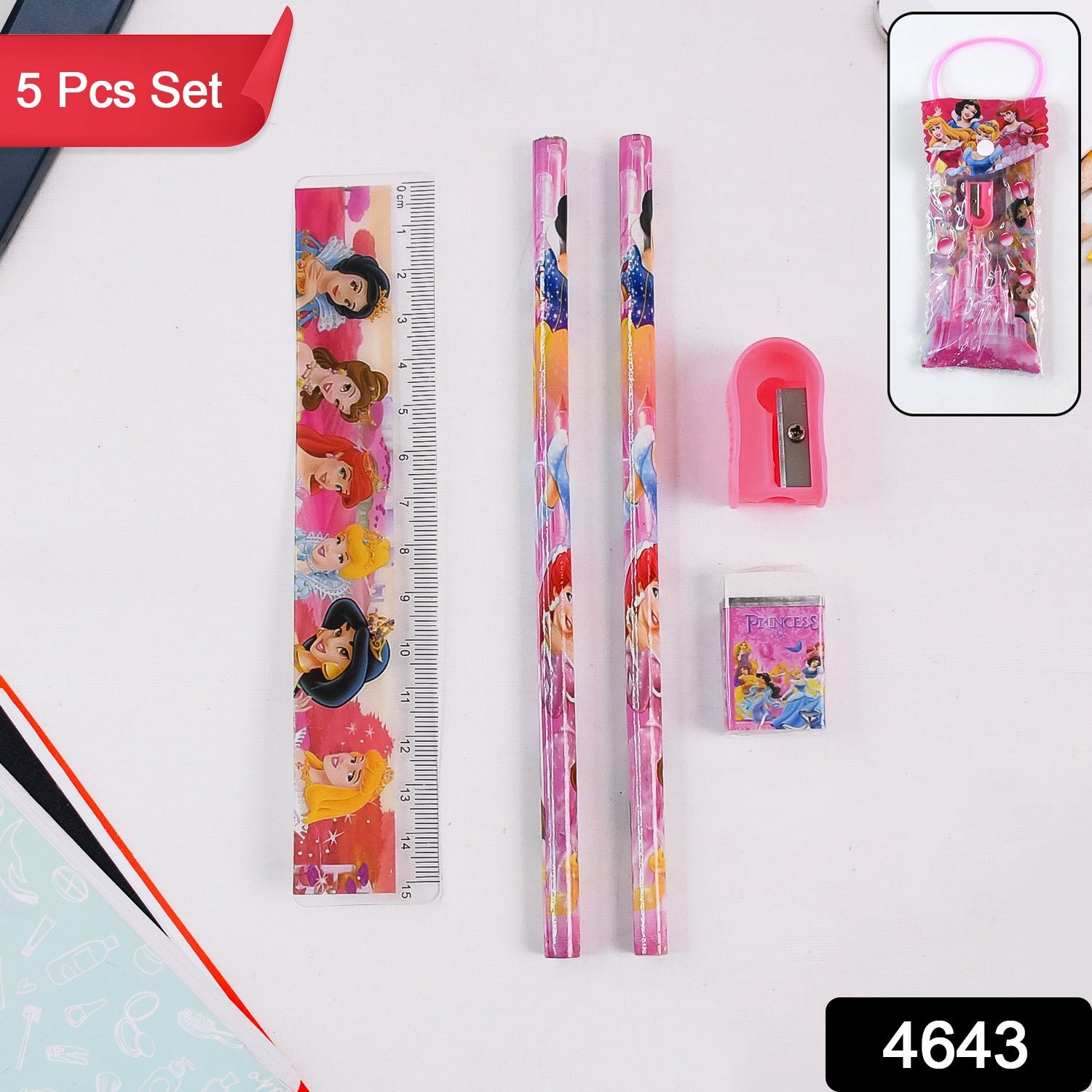 Cartoon Wooden Pencil Set – 5-in-1 Kids Stationery | Writezo