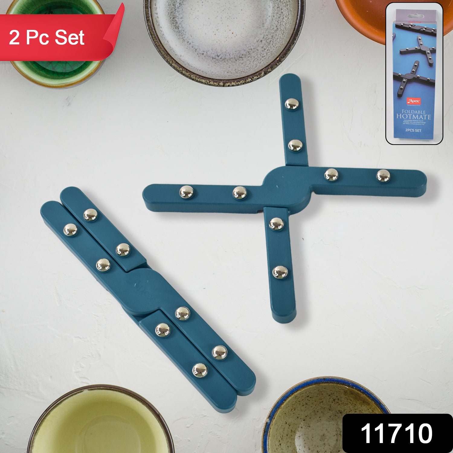 Foldable Hot Mate Set – Heat-Resistant 2-Piece Pan Stand