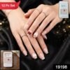 Press-On Nail Tips – Glitter 3D Floral Design with Strong Glue (Mix Design)