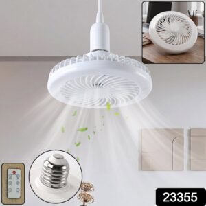 Remote Control Ceiling Fan with Light, E27 Socket LED Lamp Fan for Home (1 Set)