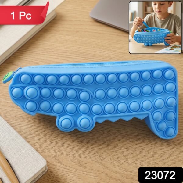 Pop It Crocodile Pencil Pouch – Stress-Relief Silicone & Spacious Design
