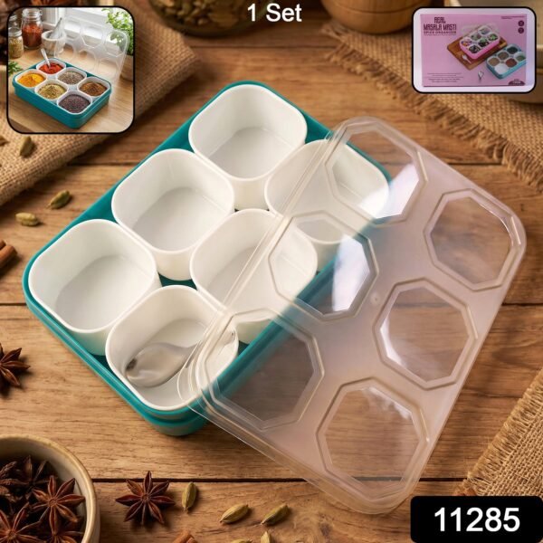 Spice Storage Box – 6 Compartments for Easy Kitchen Organization