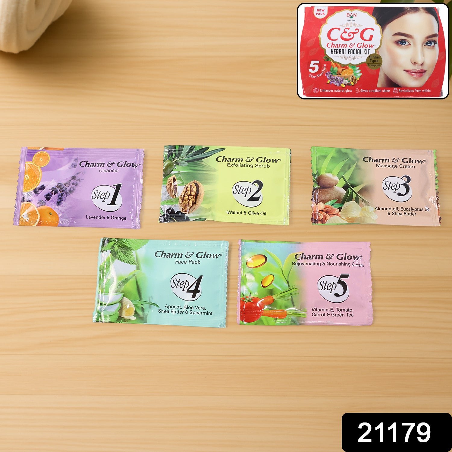 Herbal Facial Kit – 5-Step Glow Enhancing Skincare Set