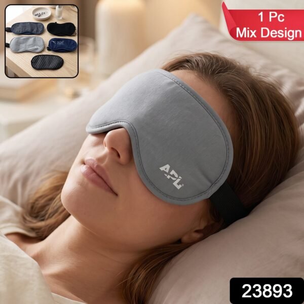 Soft Sleeping Eye Mask for Travel Home and Night Rest Mix Design (1 Pc)