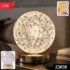 Round Crystal LED Table Lamp – Dimmable Touch & USB Rechargeable