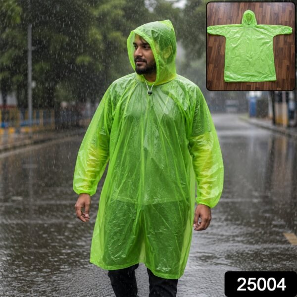 Reusable Waterproof Raincoat – Hooded Long Poncho for Men & Women