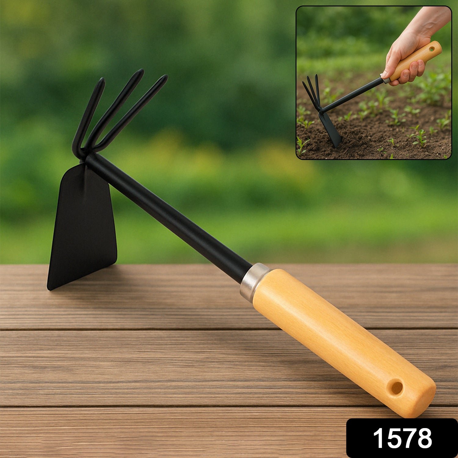 2-in-1 Double Hoe – Carbon Steel Gardening Tool | ToolMate Pro