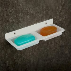 soap-dish-holder-02_45aae351-228d-4890-bc02-09fa7575978a Double Compartment Wall Mounted Soap & Sponge Holder – Space Saver