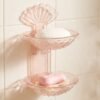 2 In 1 Double Layer Plastic Soap Dish Holder Wall Mounted Self Adhesive (1 Pc)
