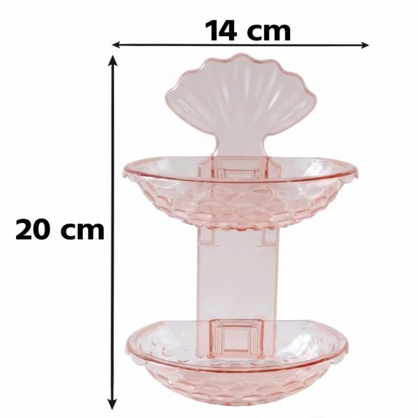 2 In 1 Double Layer Plastic Soap Dish Holder Wall Mounted Self Adhesive (1 Pc)