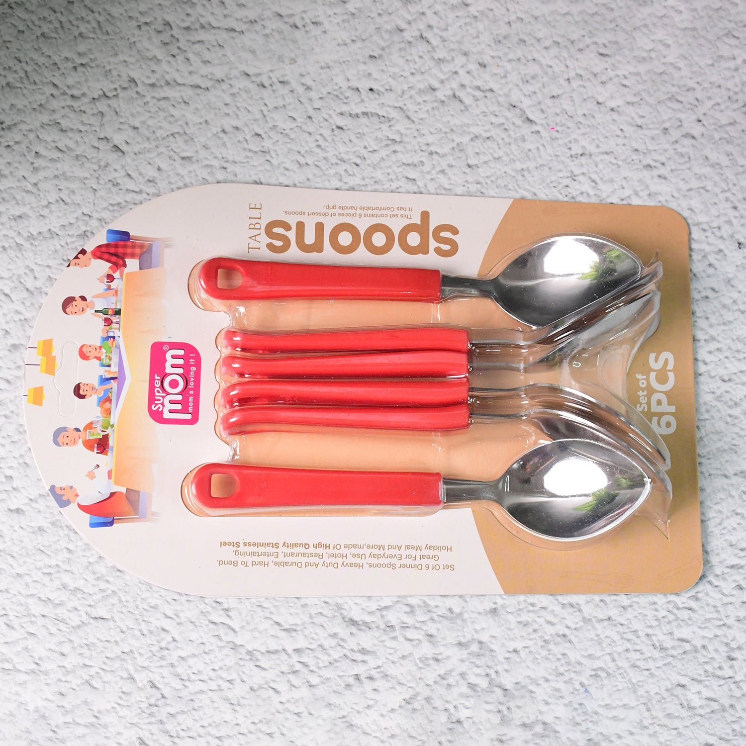 Stainless Steel Table Spoon Set – Durable, Comfortable Grip (6 Pc)