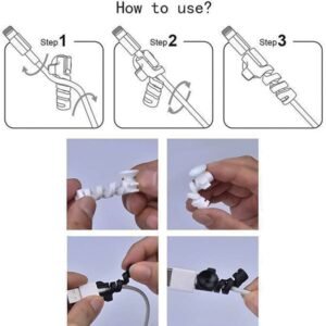 Cable Protector – 4-Pc Charger Cord Saver with Suction Ends | Dustiva