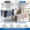 Stainless Steel Square Multi Clip Drying Hanger for Socks, Baby Clothes (1 Set)