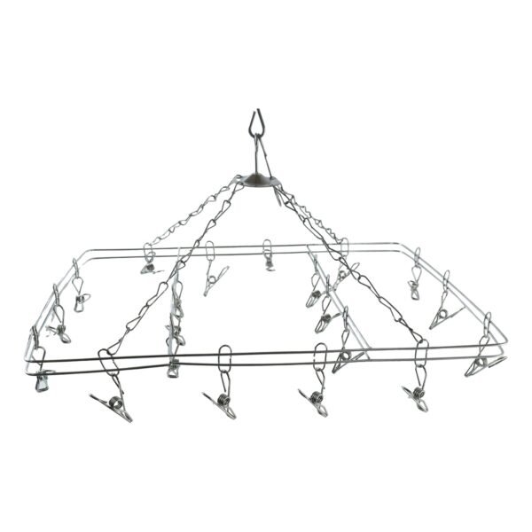 Stainless Steel Square Multi Clip Drying Hanger for Socks, Baby Clothes (1 Set)
