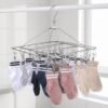 Stainless Steel Square Multi Clip Drying Hanger for Socks, Baby Clothes (1 Set)