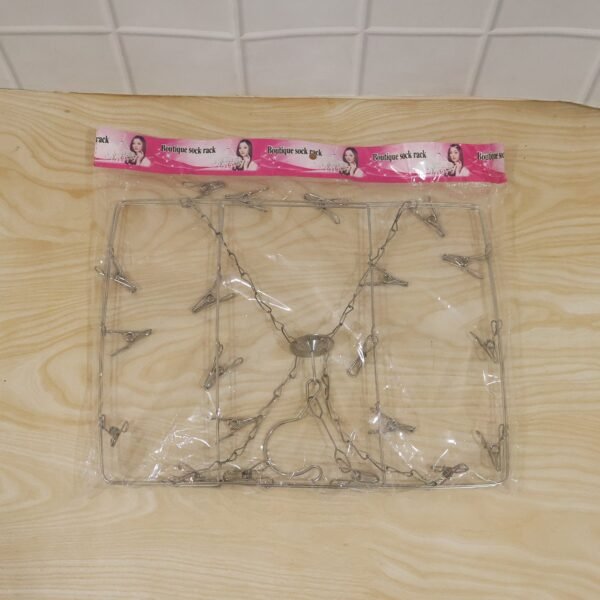 Stainless Steel Square Multi Clip Drying Hanger for Socks, Baby Clothes (1 Set)