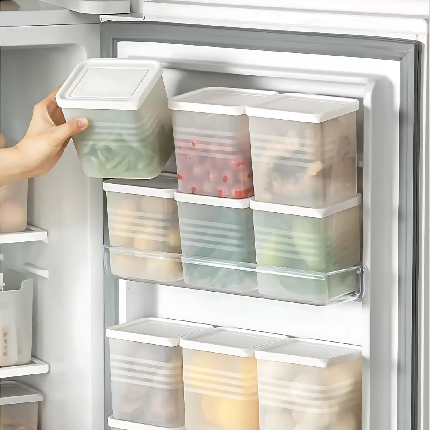 Airtight Square Plastic Food Storage Container Set – 6-Piece Clear Kit