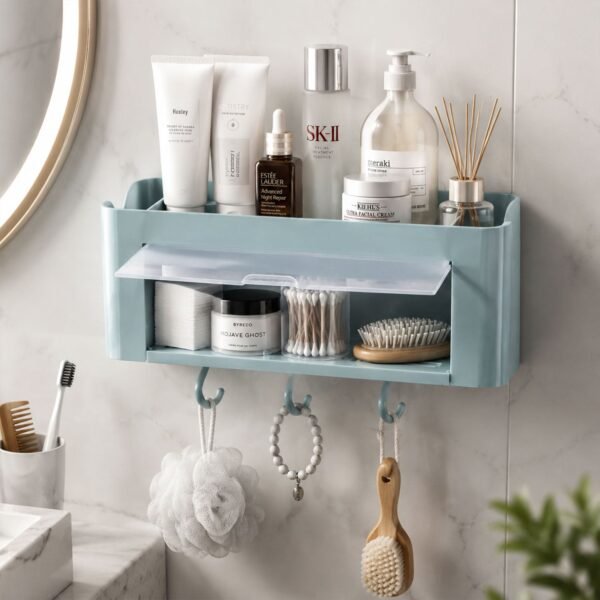 Wall Mounted Storage Organizer Shelf Bathroom Kitchen Solution