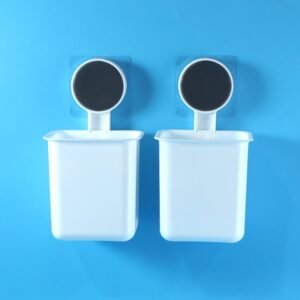 Wall Mounted Toothbrush Holder – Easy Adhesive Installation (2 Pc)