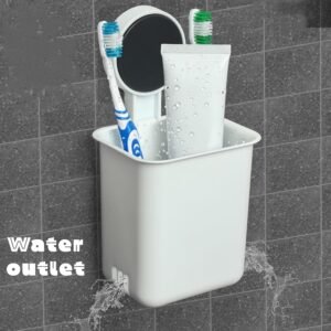 Wall Mounted Toothbrush Holder – Easy Adhesive Installation (2 Pc)