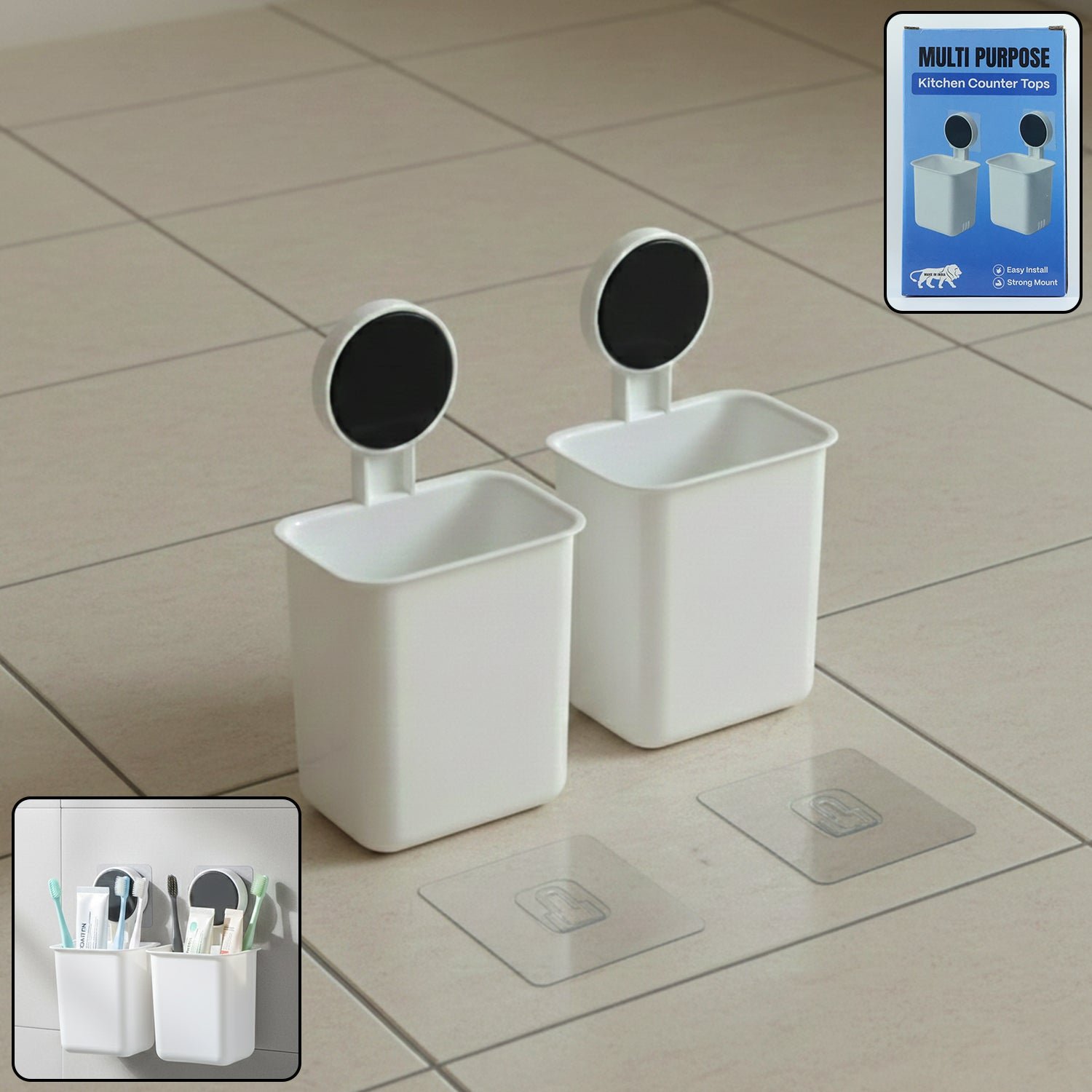 storagebox-WOSKU-01_ff03c2c8-3e2f-46bd-888a-a6d40abcc02e Wall Mounted Toothbrush Holder – Easy Adhesive Installation (2 Pc)