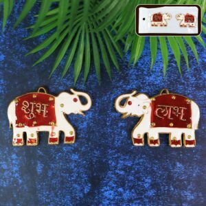 Shubh Labh Elephant Wall Hangings – Traditional Good Luck Décor Set