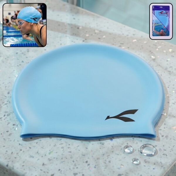 Waterproof Stretchable Silicone Swim Cap – Fits All Ages for Swim & Water Sports
