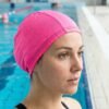 Small Premium Stretchable Pink Swimming Cap – Comfortable Fit for Short Hair