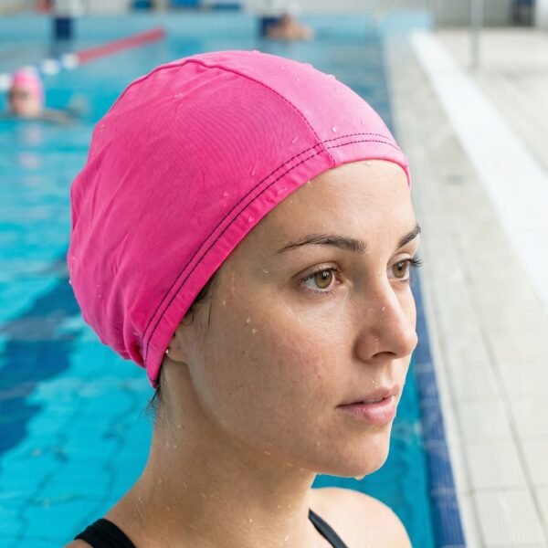 Small Premium Stretchable Pink Swimming Cap – Comfortable Fit for Short Hair