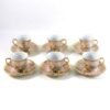 Floral Porcelain Tea Cup and Saucer Set – Elegant Gold Detailing