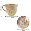 Floral Porcelain Tea Cup and Saucer Set – Elegant Gold Detailing