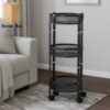 Metal Mesh Storage Trolley – 3-Layer Utility Cart with Wheels