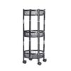 Metal Mesh Storage Trolley – 3-Layer Utility Cart with Wheels
