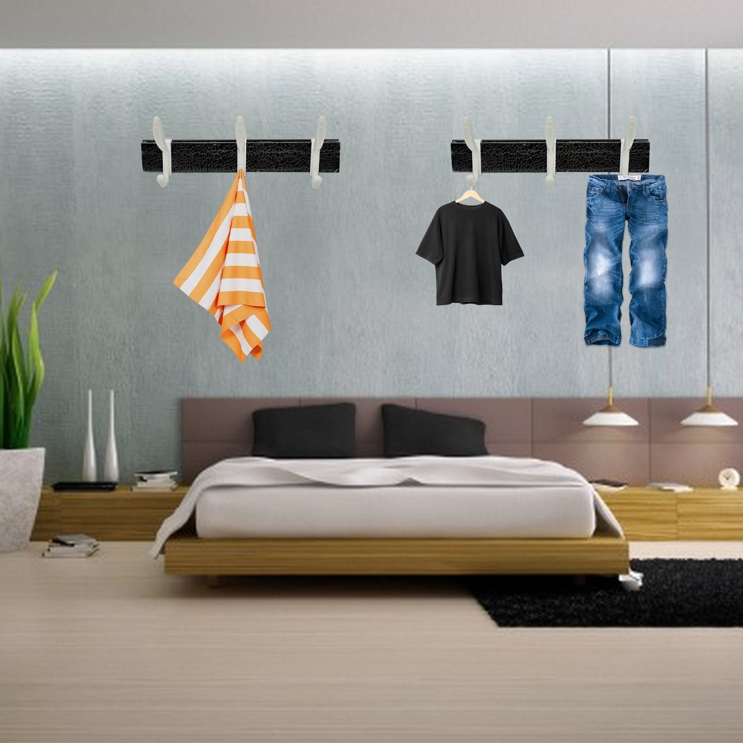 Wall Mounted Coat Rack – 6 Hooks for Entryway & Bedroom | GlimmerHome