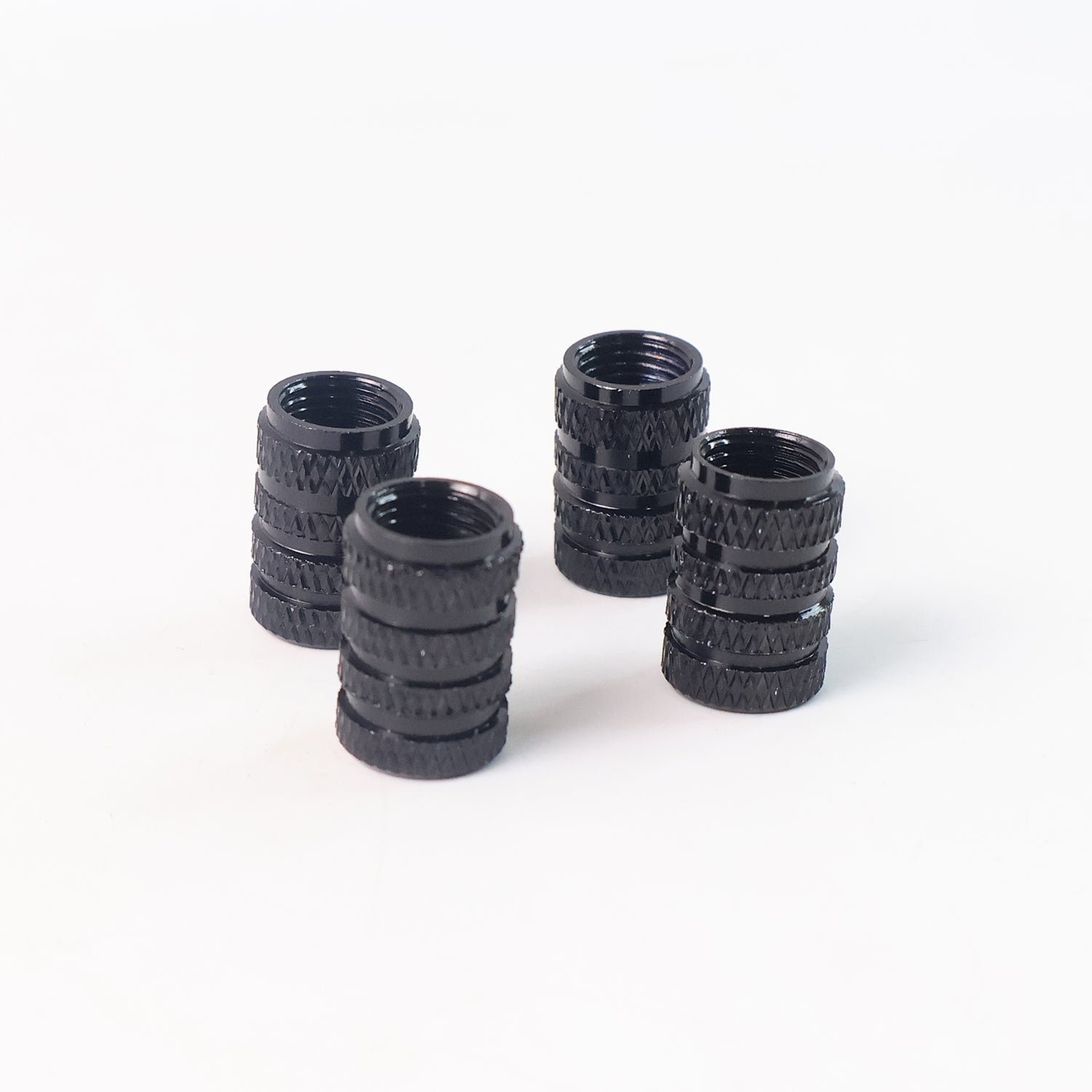 Silver Aluminium Valve Caps – Durable Set of 4 for Cars
