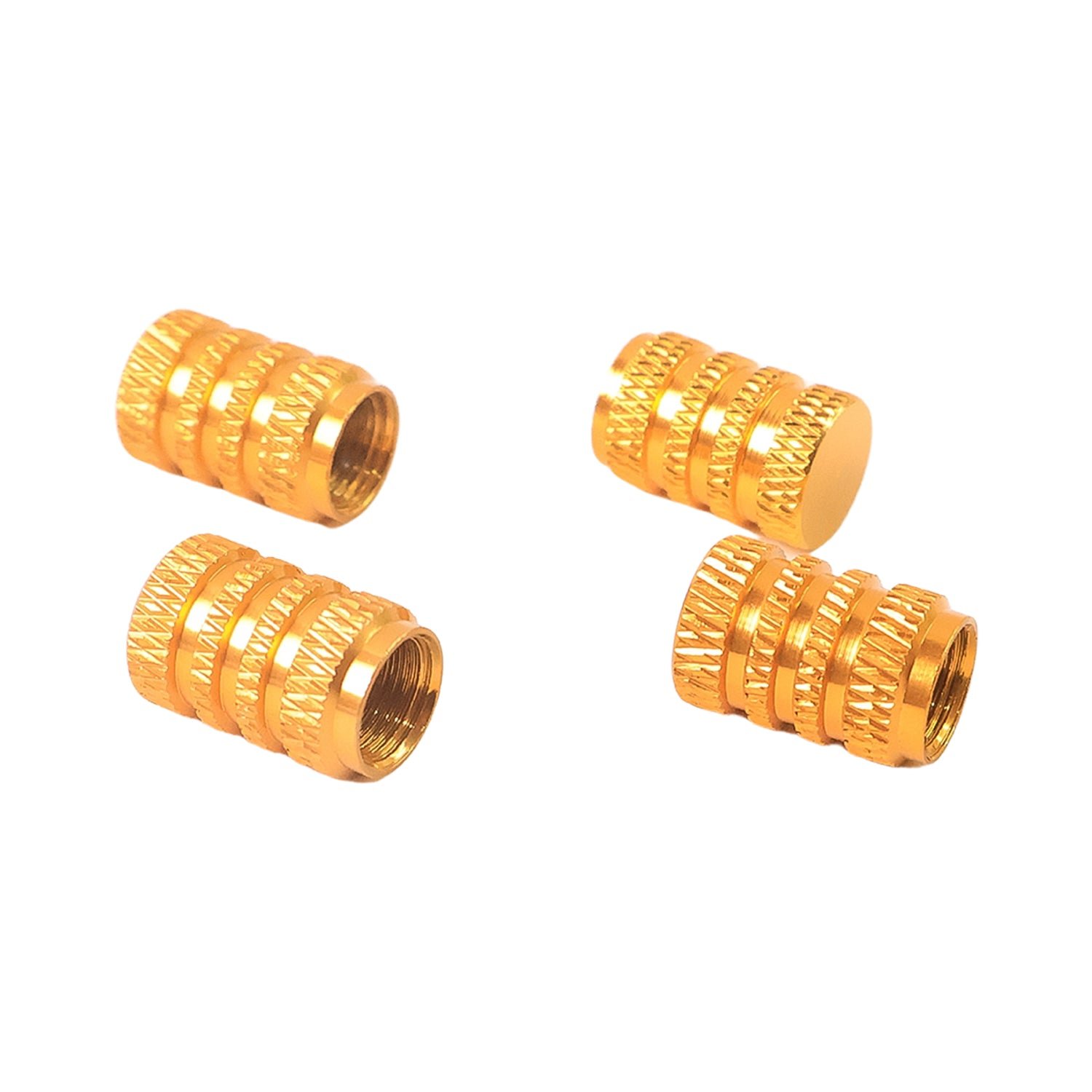 Silver Aluminium Valve Caps – Durable Set of 4 for Cars