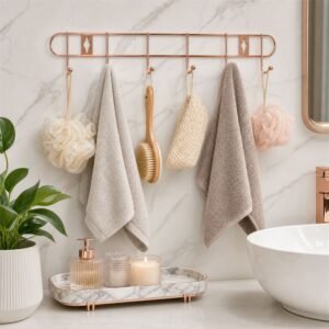 Wall Mounted Hook Rack – Space Saving & Stylish Rose Gold Finish