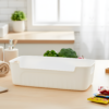 whitestoragecontainer-06 White Plastic Storage Basket Set – 4 Durable Stackable Organizers