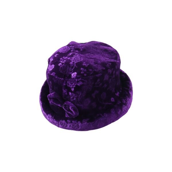 Velvet Floral Bucket Hat – Elegant Winter Accessory for Women
